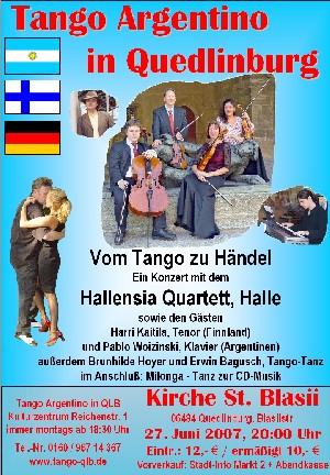 Hallensia Quartett Konzert in der Kirche St. Blasii